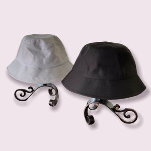 Set Of 2 Unisex Trending Bucket Hats Black & White